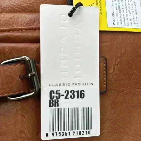 Brown PU Leather Men's Backpack NWT - Picture 6 of 6